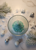 Bougie sapin turquoise - vue du dessus