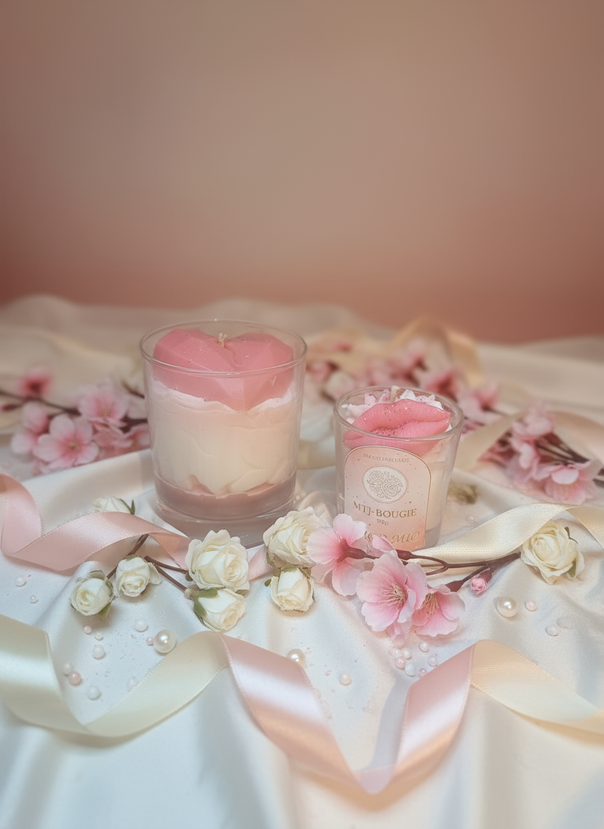 Duo de bougies romantiques - Photo raffinée